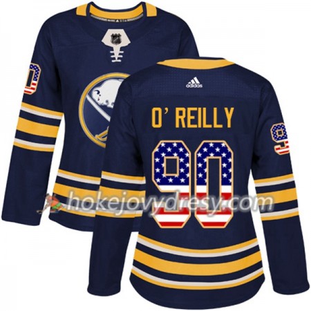 Dámské Hokejový Dres Buffalo Sabres Ryan OReilly 90 2017-2018 USA Flag Fashion Modrá Adidas Authentic